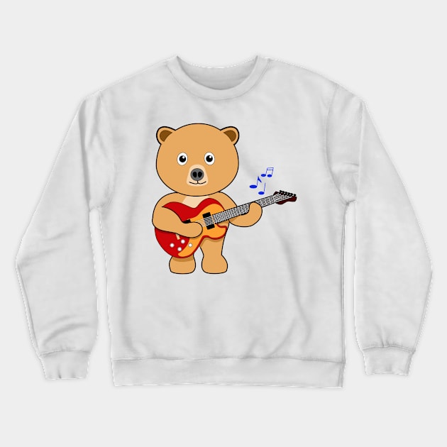 Bear and the Guitar Crewneck Sweatshirt by denip